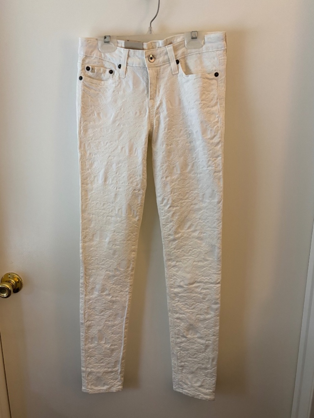 Big Star 1974 Alex Mid Rise Jacquard White Skinny Jeans sz 25 NWT